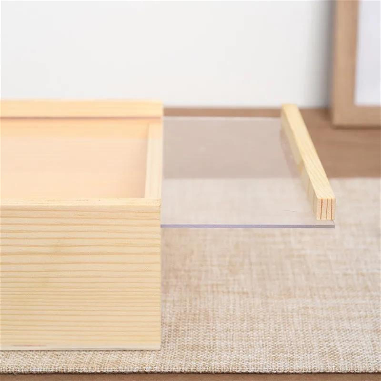 Organizzatore di gioielli Scatola di vetro estraibile Scatola di legno Scatola di gioielli Scatola regalo fatta a mano Scatola di cassetto rettangolare Scatola di legno massello Personalizzazione Con