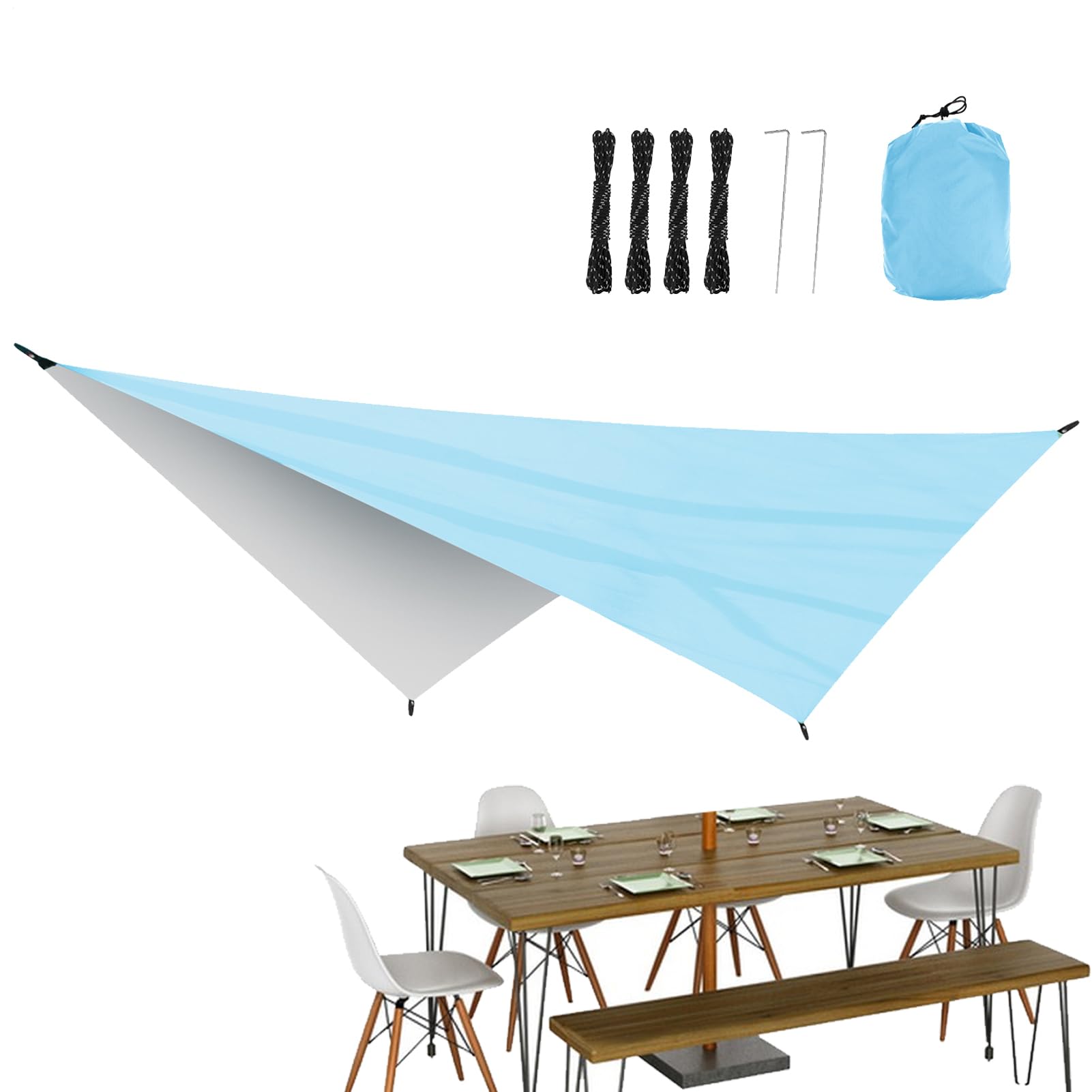 Toldo cubierta de sombra impermeable contra el calor en terraza