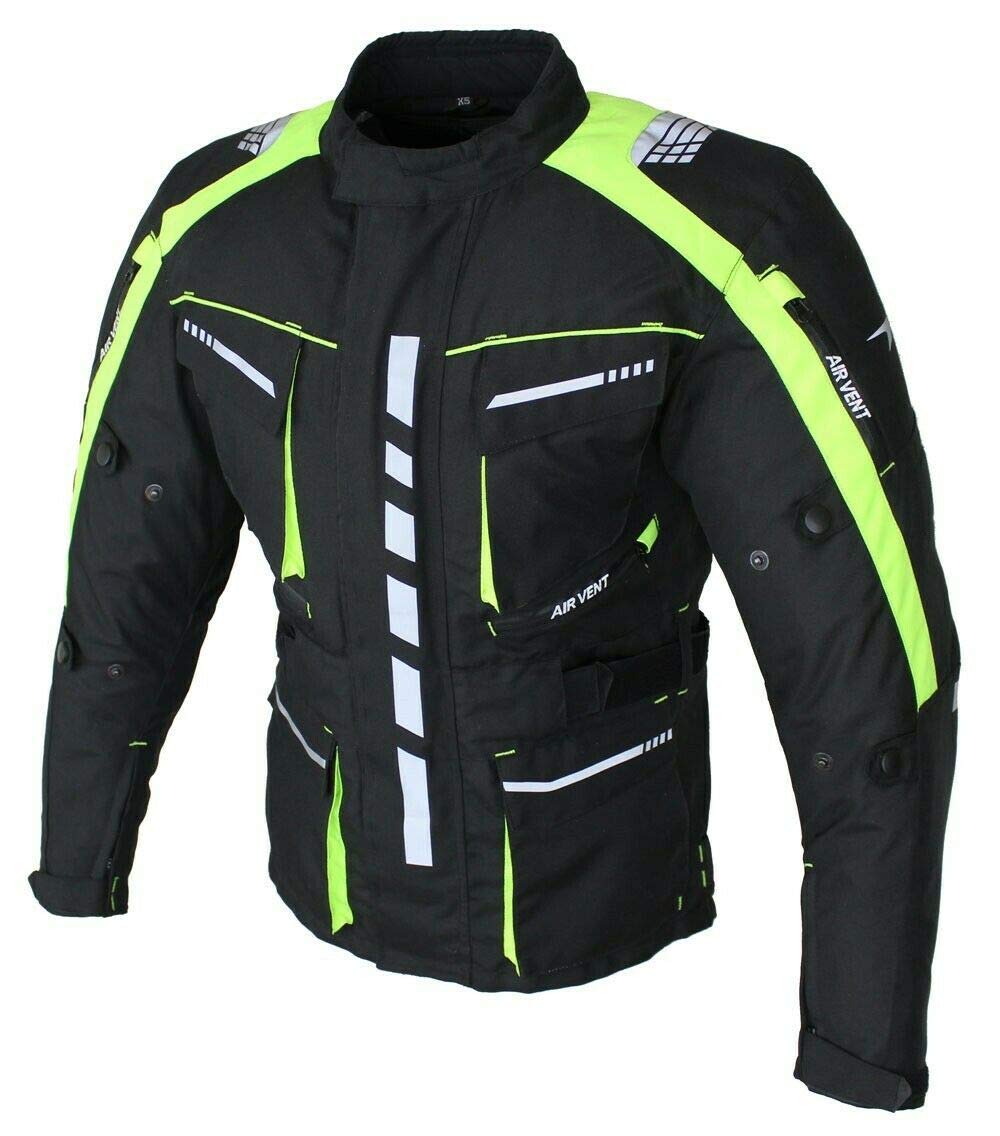 Floracent - Giacca da moto da uomo in tessuto con protezioni, impermeabile, antivento, per motociclisti, touring, quad, sport e tempo libero