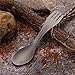 Milltrip Titanium Spoon Fork, Outdoor Portable Titanium Alloy 2 in 1 Spoon Fork Combo for Picnic Camping Traveling