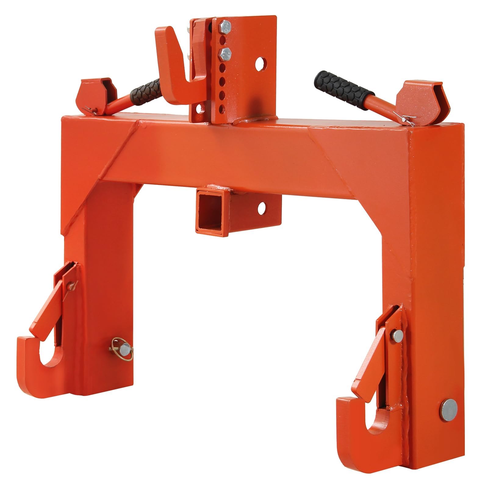 GarveeTech 3-Point Quick Hitch for Category 1 & 2 Tractors – 1360 kg Lifting Capacity, 5‑Level Adjustable Top Hook with Latch & Pin Lock, Triangular Support Frame – Heavy Duty Tractor Attachment