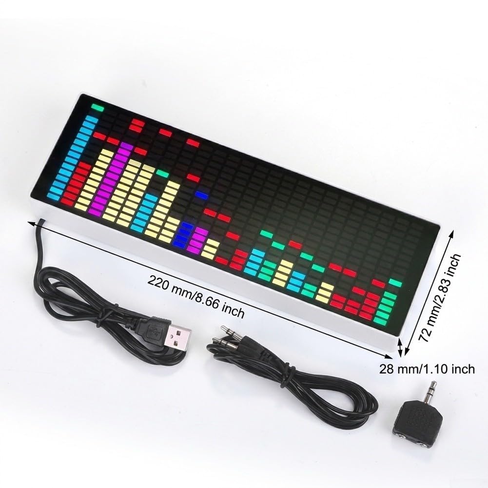 Visualiseur pour spectre Audio RGB avec Horloge 384 LED Visualiseur
