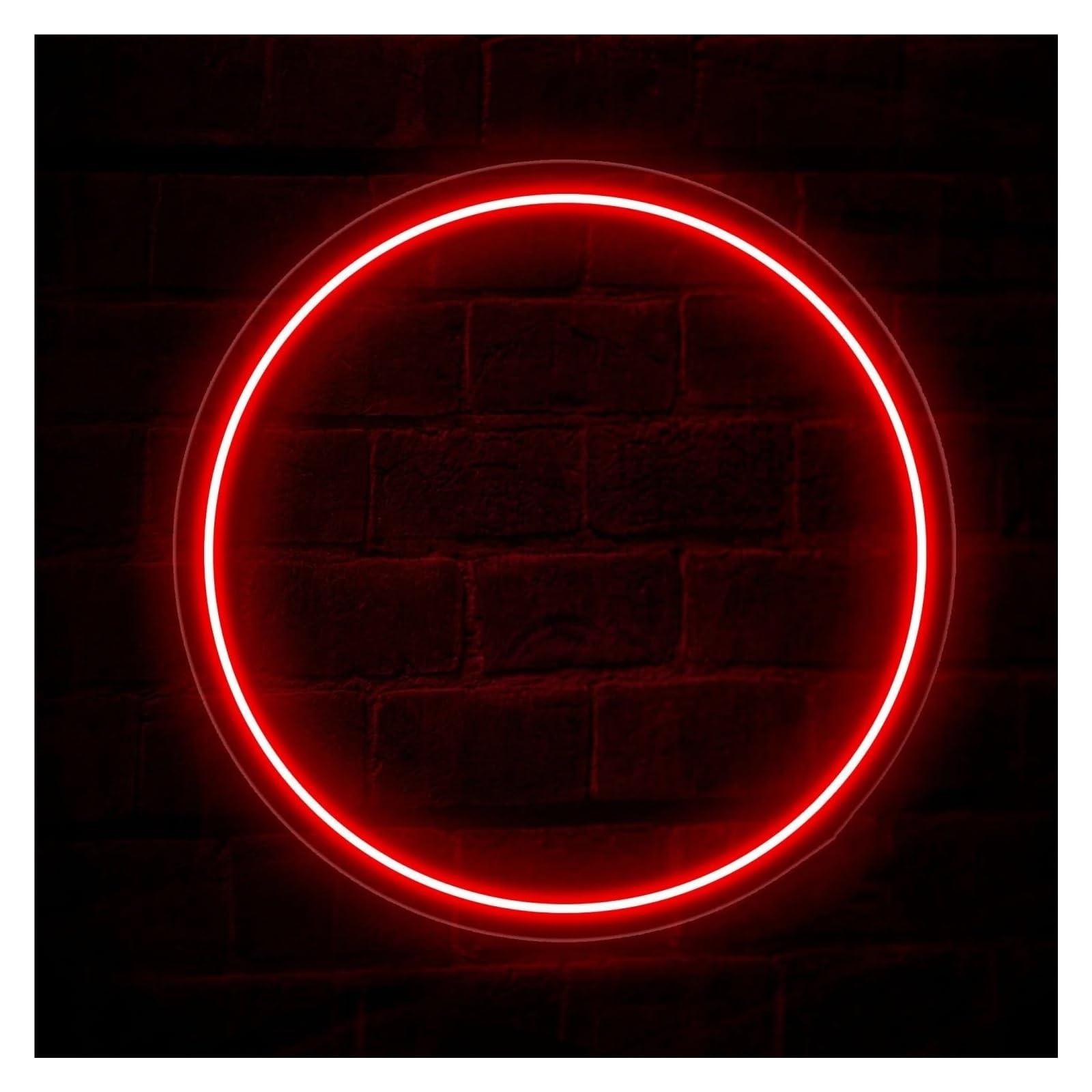 LEMST Signs Lamp Ring Neon Signs USB Powered Adjustable Brightness Round Neon Lights Suitable for Bistro Decor Commercial Signs 28cmx28cm(Red)