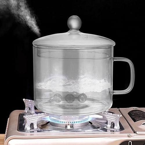 Miniatura 7 de DOITOOL Ollas de vidrio transparente para cocinar en la estufa, cacerola de vidrio transparente con tapa y asa para fideos de pasta, sopa, leche