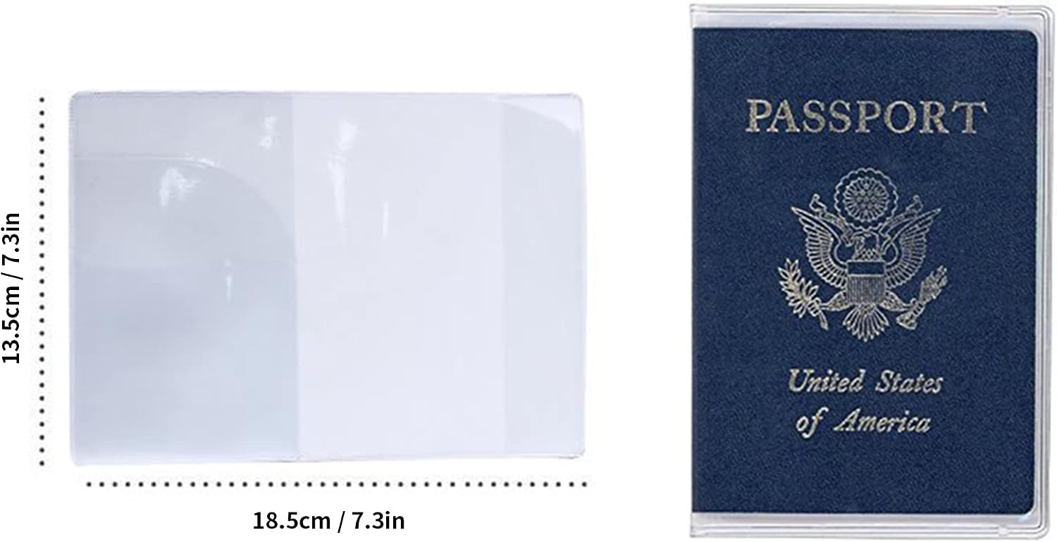 Poyiccot Passport Cover 5Pack, Transparent Plastic Waterproof Passport Protector Case, Clear Multi-slot Card Holder Cover Organizer Suitable for Cards, Travel Document