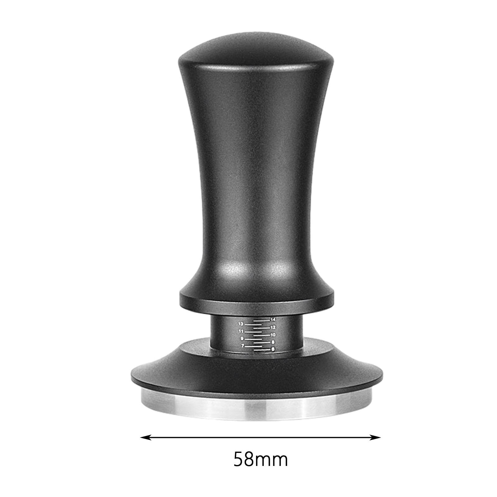 Espresso Tamper Base Plana de Acero Inoxidable Mango Aluminio con Resorte Desmontable Fácil Limpieza Apto para Baristas Profesionales y, 58MM