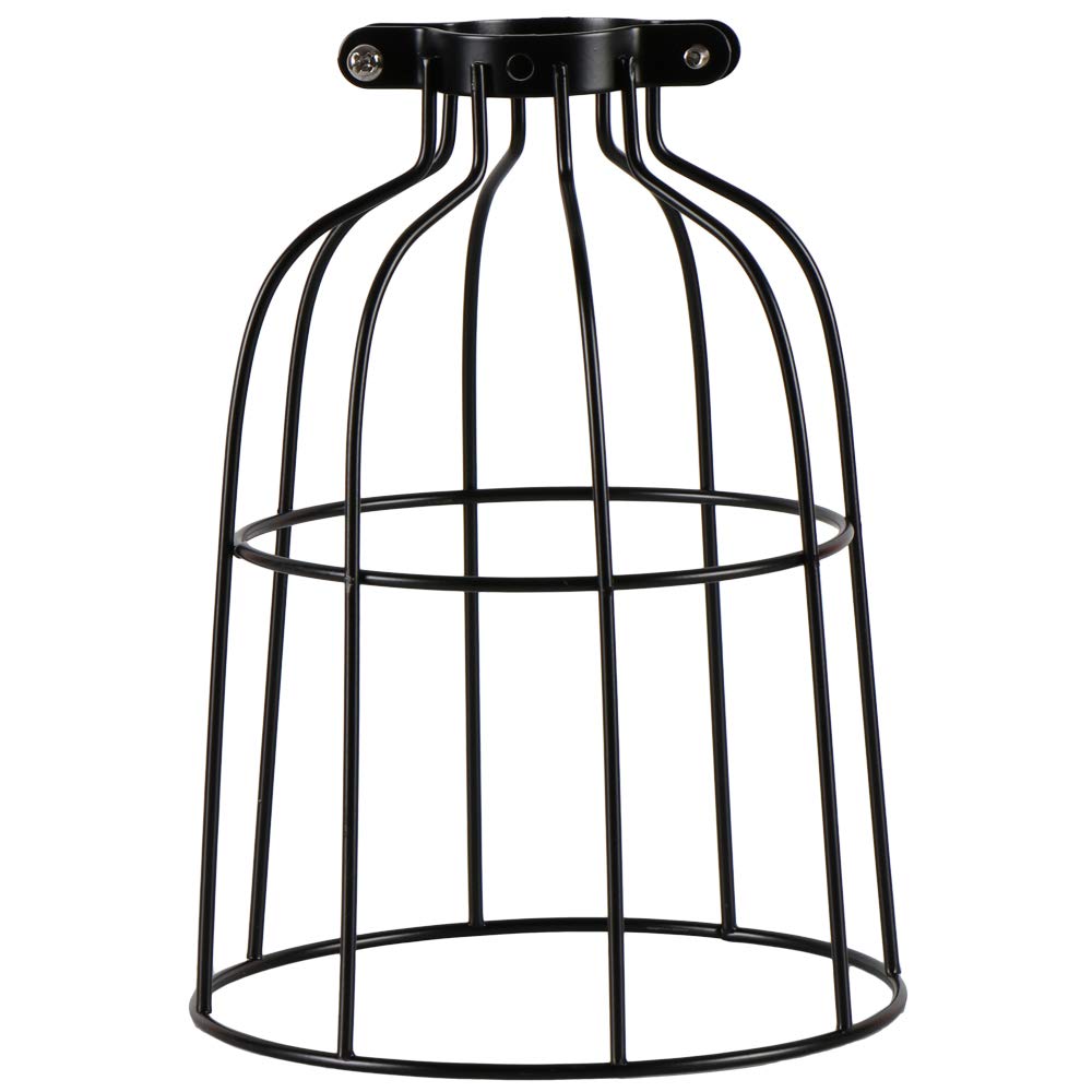 Vintage Industrial Metal Wire Cage, DIY Lamp Shade Replacement Accessories, Upgrade Black, for Hanging Pendant Lighting