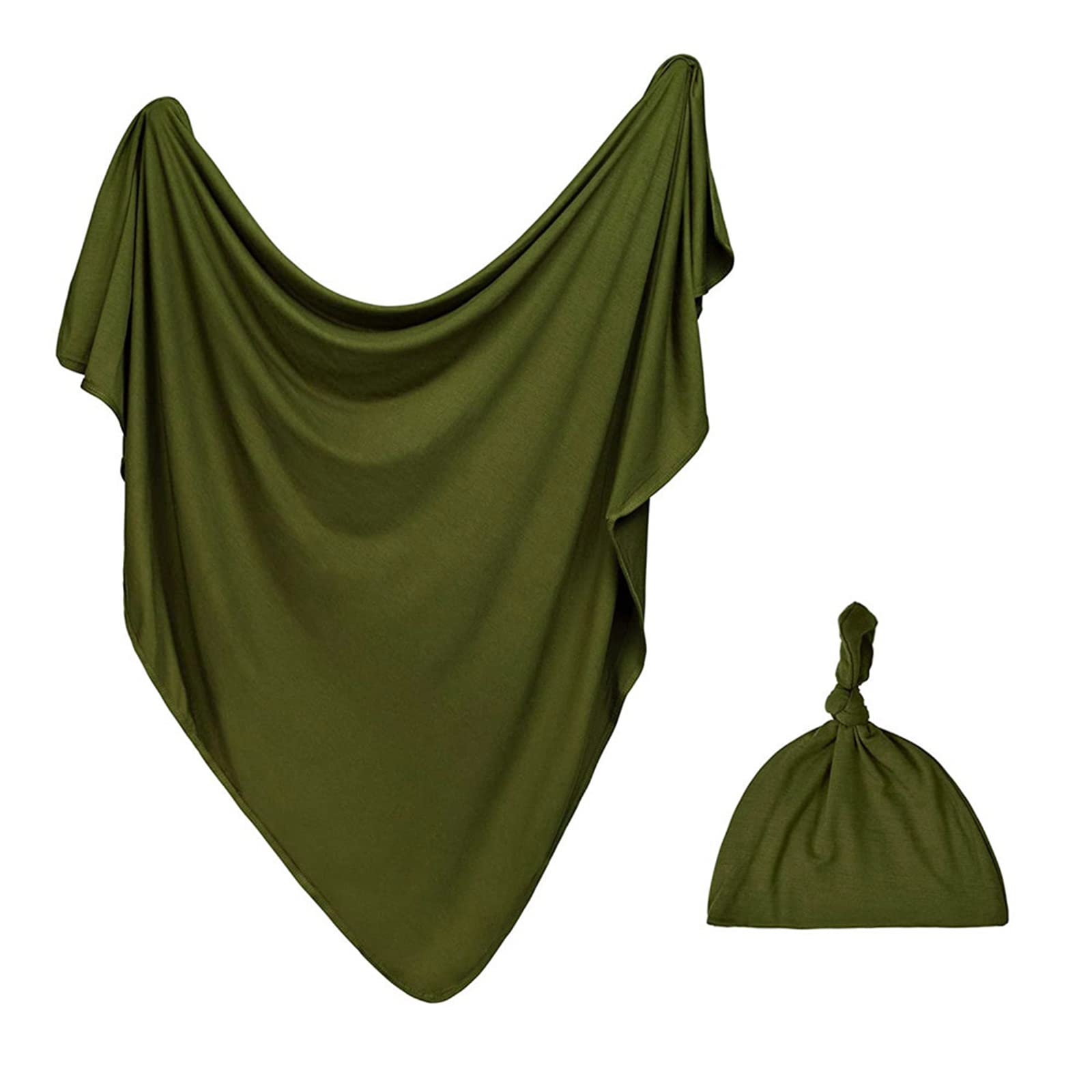 Conjunto de Gorro y Manta para bebé, Envoltura para recién Nacidos, bebés, niños y niñas (45 x 45)