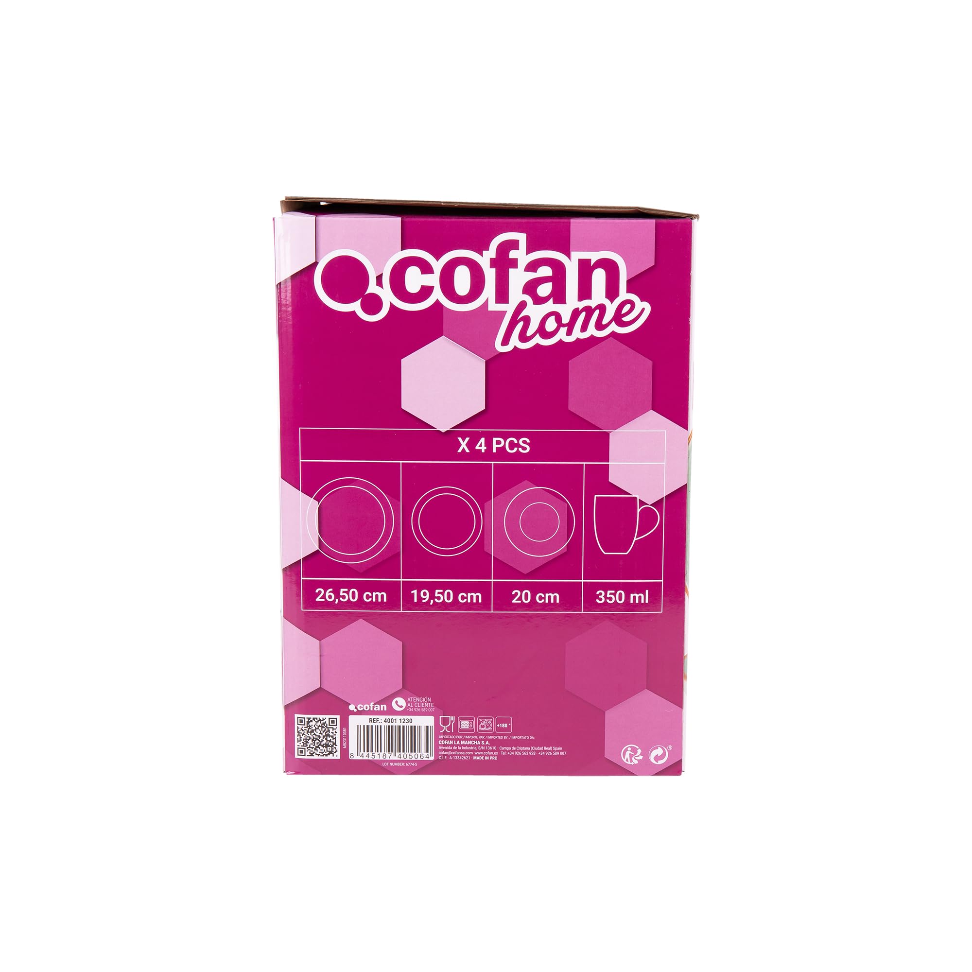Cofan Vajilla de cerámica color verde agua pintada a mano | Set de 16 piezas | Apta para lavavajillas, microondas y horno