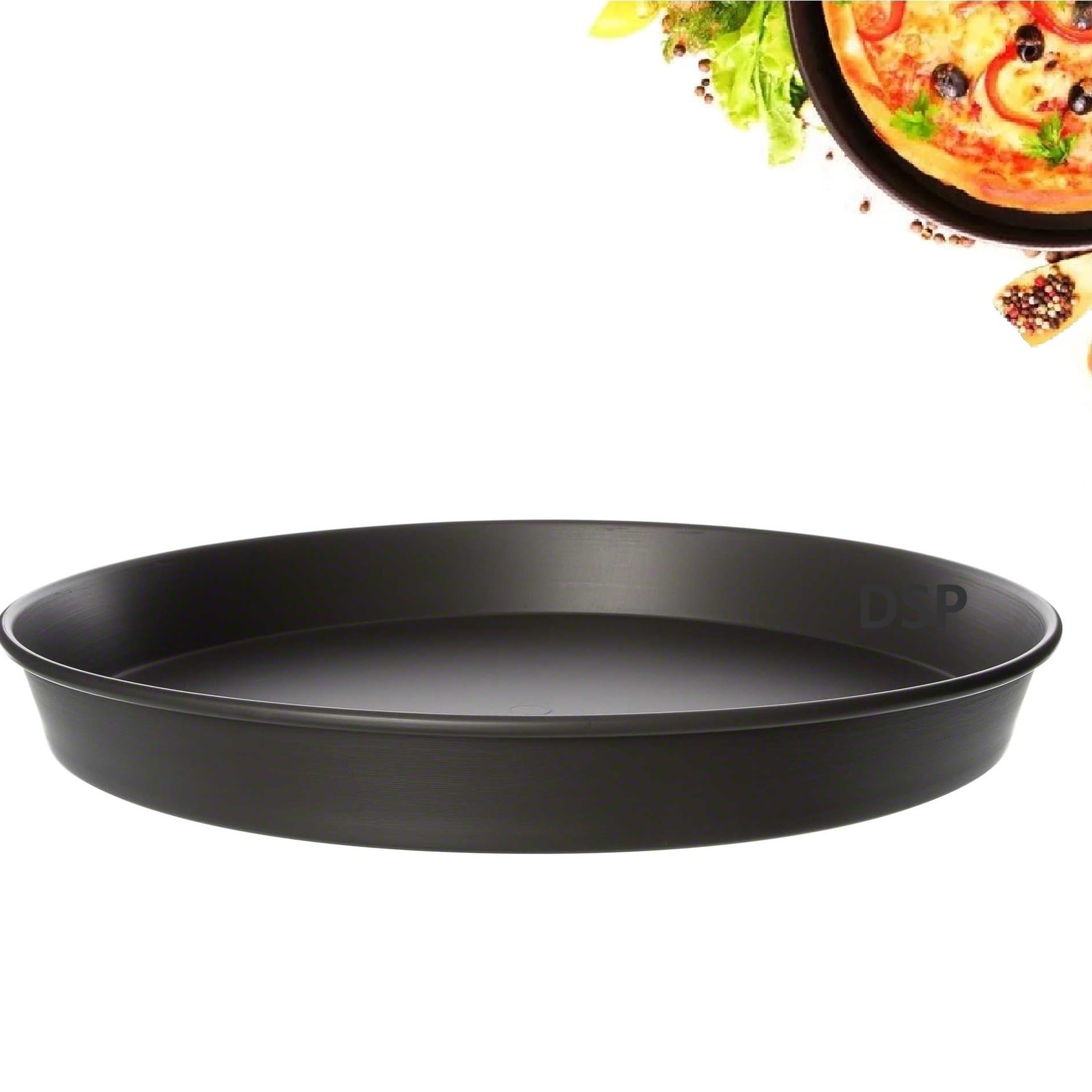 7" to 20" inch Base Commercial Heavy Duty Noon Stick Hard Coated Pizza Pan 1.5” Deep Taped (18" inch Base)