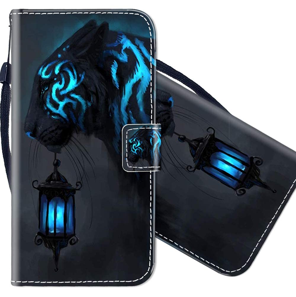 Sunrive Cover compatibile con VIVO Y01, Custodia con supporto di stand e in Pelle artificiale per carte di credito Portafoglio Flip Chiusura Magnetica bumper(Lupo Dream Catcher B1