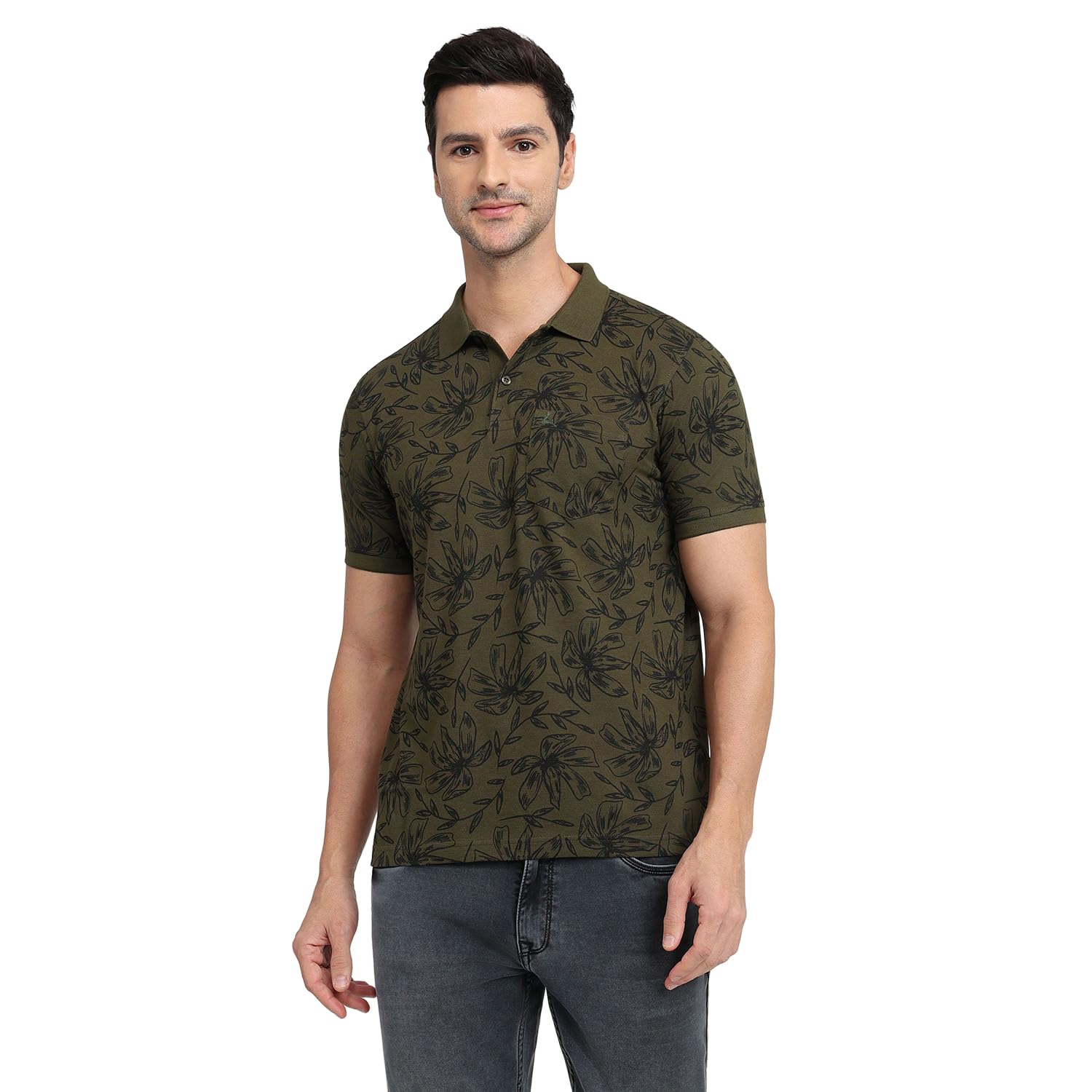 parx Men Reguler Fit Print Pattern Pure Cotton Polo Collar Half Sleeve Casual T-Shirt-picture-27