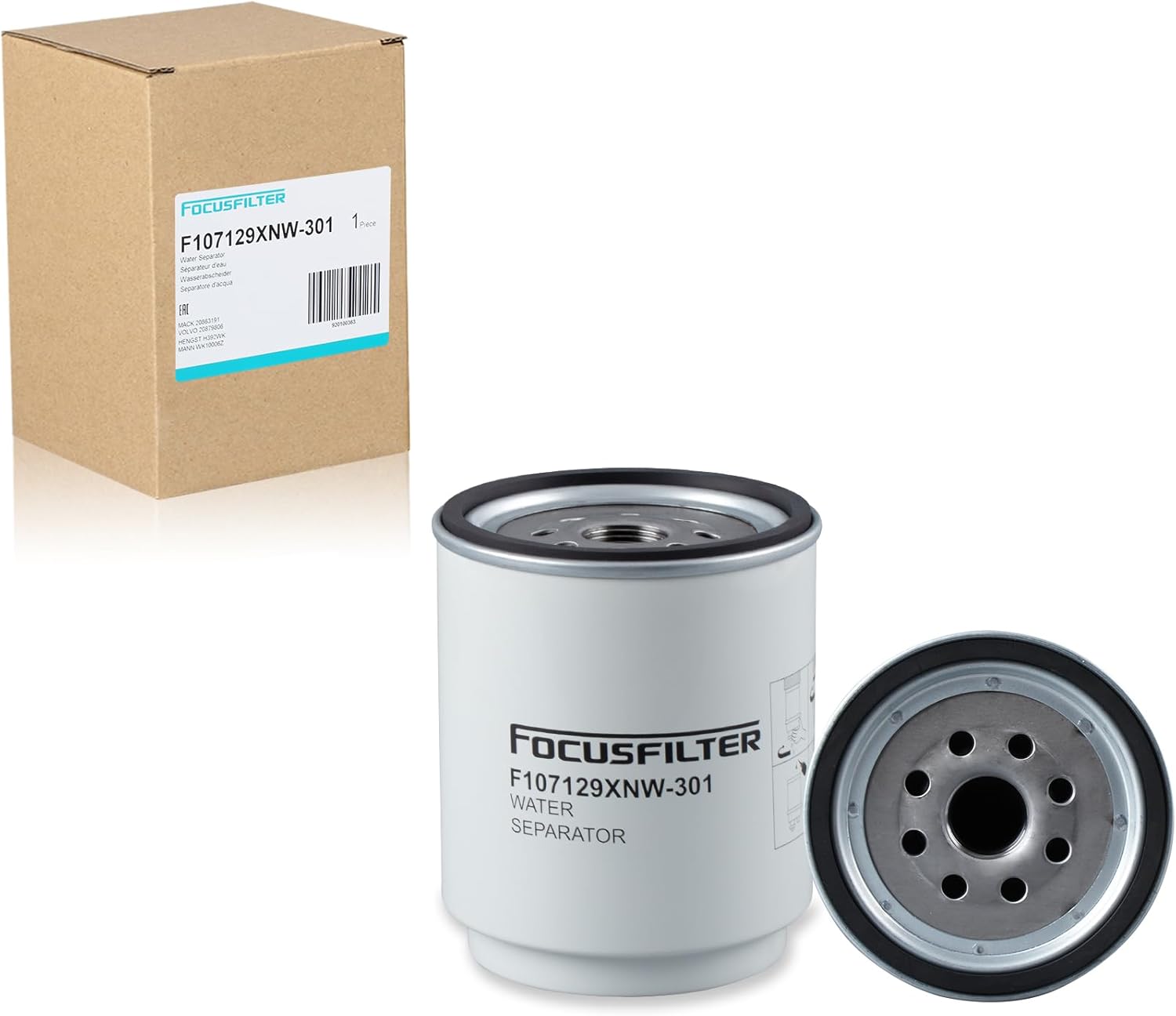 FOCUSFILTER FS19966 OEM Grade Spin-On Fuel Filter, Compatible With Volvo D11 D13 D16 VED11 VED13 D11K D13K D11C D13C D9B D11B D13B D13A Engine, Replaces 21380475, P551838, FS19918, LFF3358, P550913