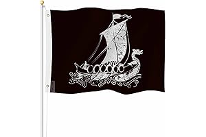 Viking Ship Vikings Flag 3X5 Vivid Color Canvas Header Vivid Color Brass Grommets