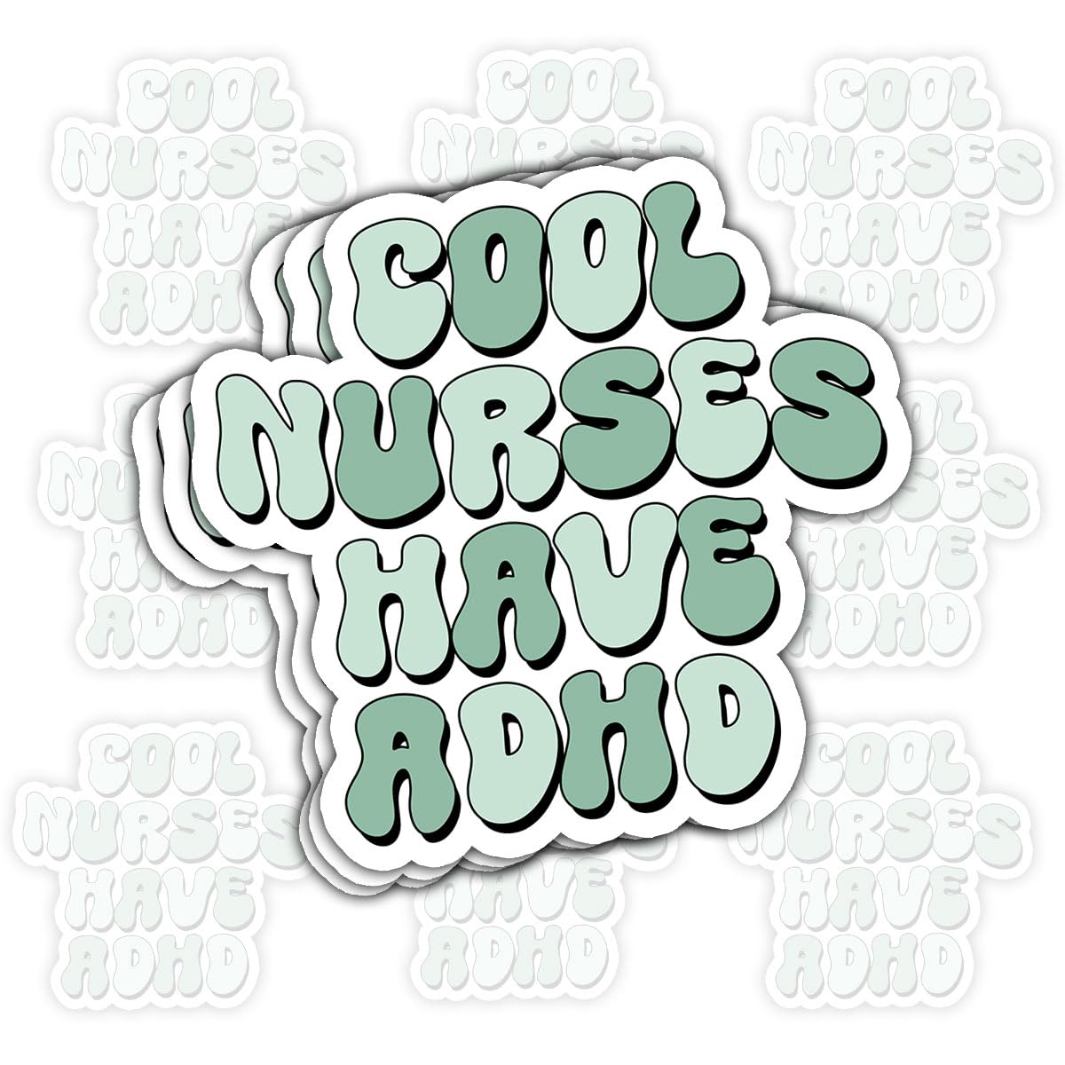 Autocollants infirmière TDAH : lot de 3 stickers drôles 7,6 cm pour gourde