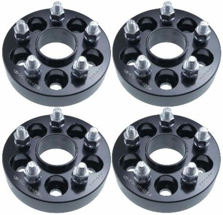 1.25" 5x100 Hubcentric Wheel Spacers - Space Out Wheels for Increased Clearance - 1.25 Inch (32mm), 5x100, 57.1mm Hub, 12x1.5 Studs - Set of 4 - Black