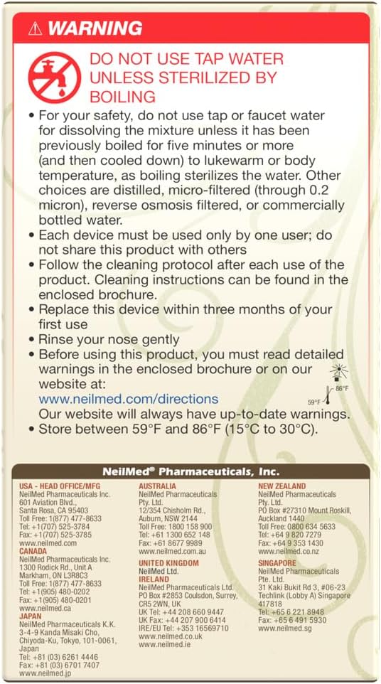 NeilMed NasaFlo Eco Neti Pot – Sustainable Nasal Irrigation System for Sinus Relief, BPA-Free & Eco-Materials, Gentle Gravity Flow, Includes 30 Sinus Rinse Premixed Packets, Natural & Earth-Friendly