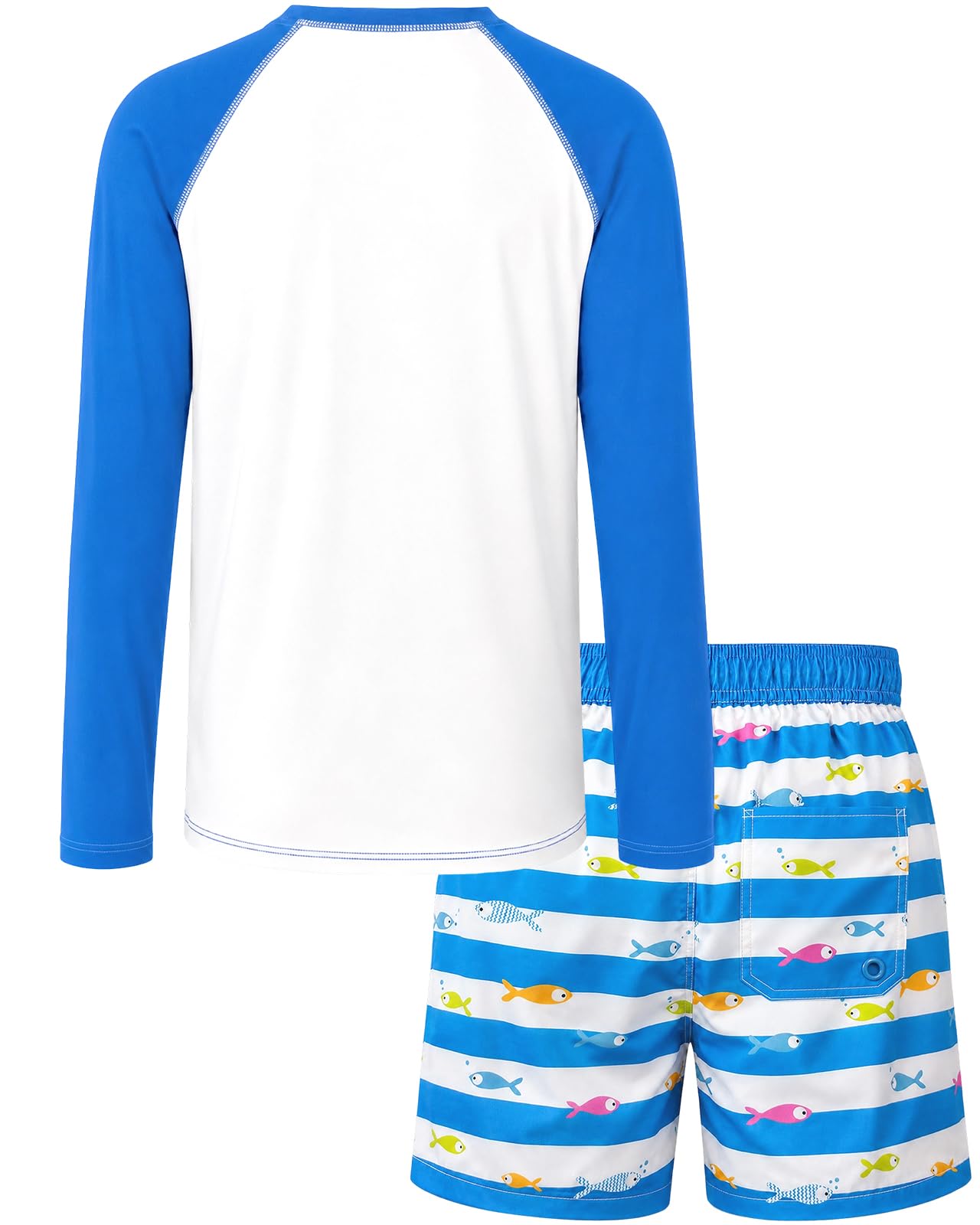 weVSwe Maillot de bain à manches longues pour garçon UPF 50+ 2 pièces