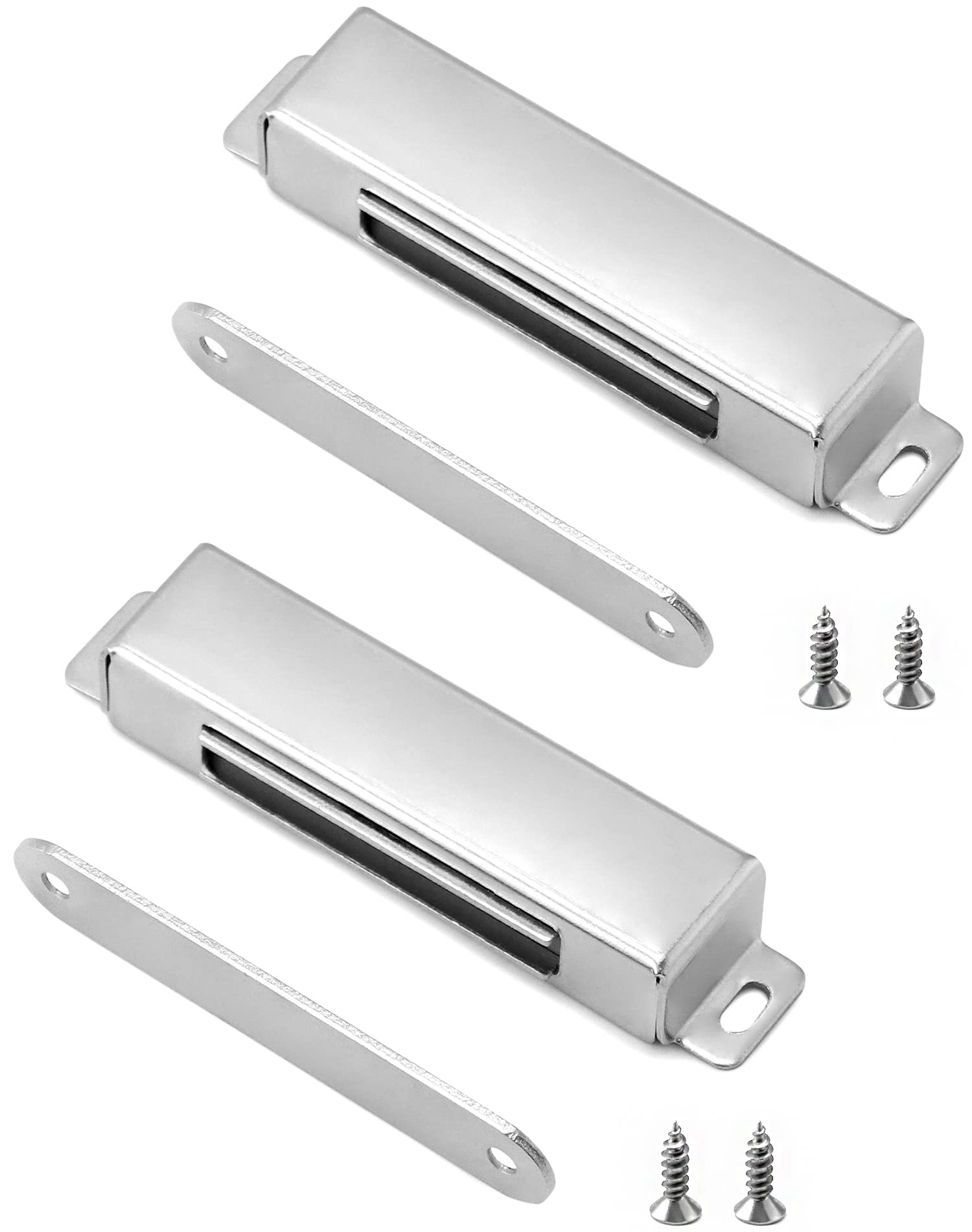 QWORK® 2 sztuki zatrzasków magnetycznych - siła trzymania 18kg - niezawodne zamknięcie magnetyczne do szafy meblowej