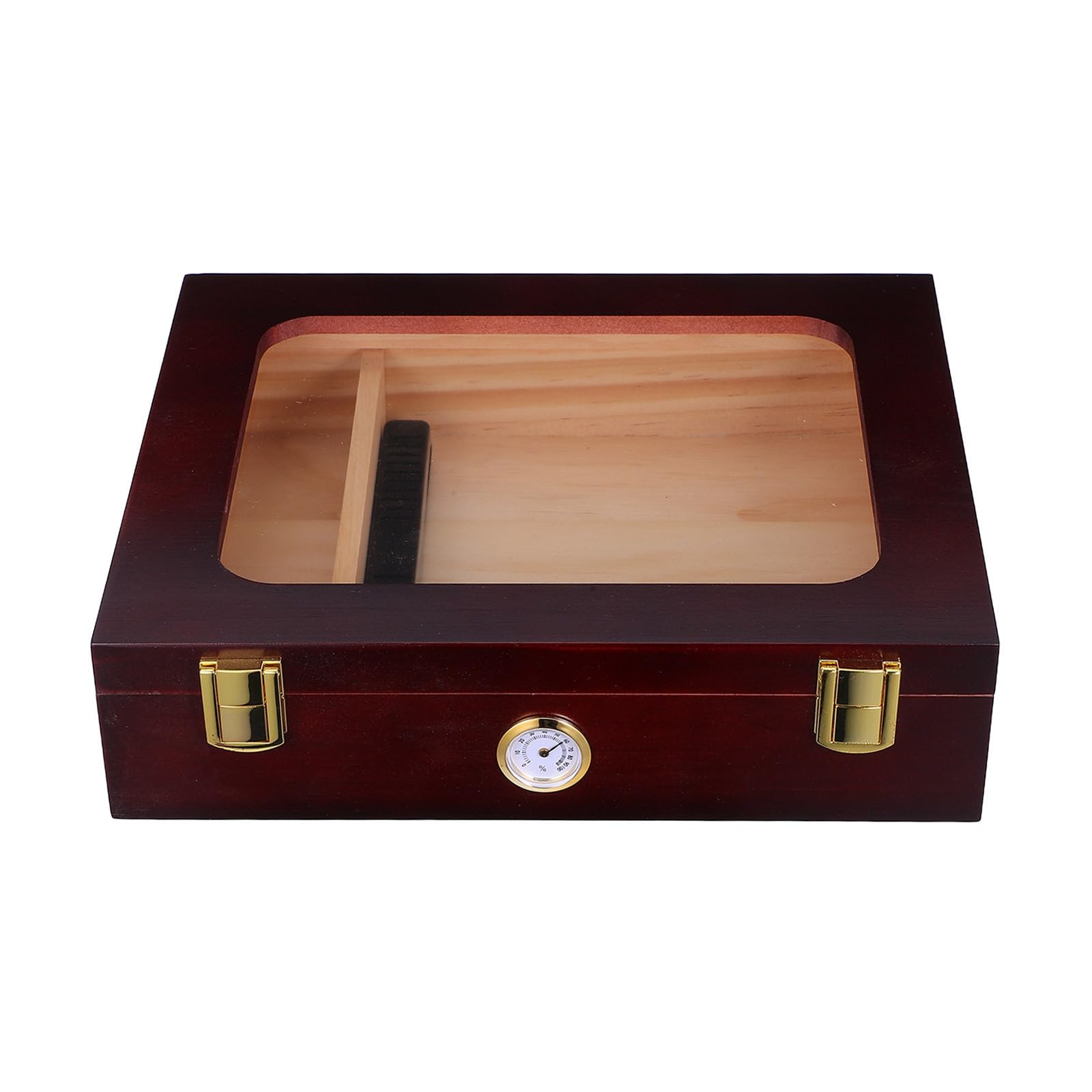 MAGICLULU 2 Stück Holz Zigarrenaufbewahrungsbox und Glasdeckel Braun