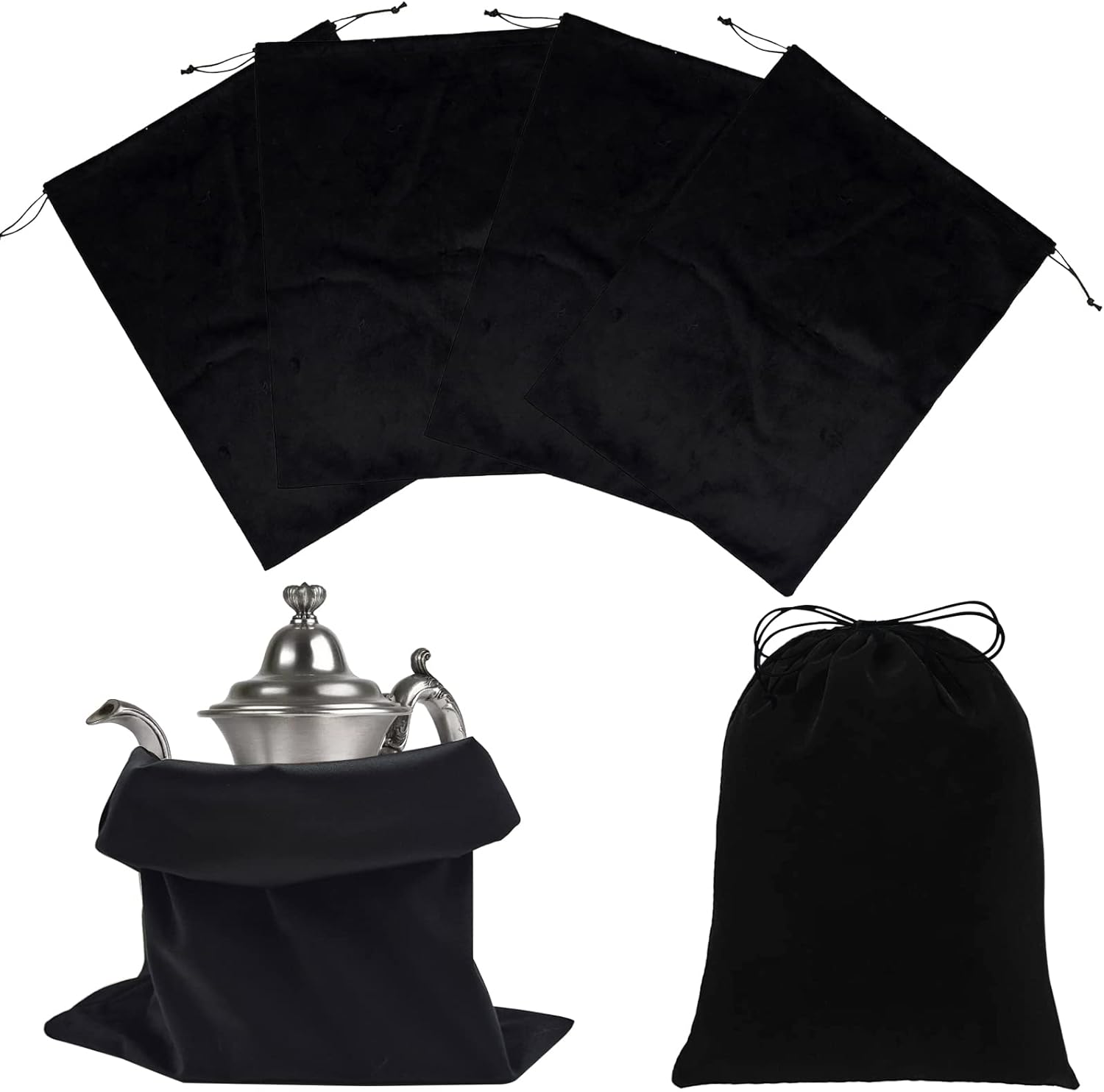 4 Pieces Anti Tarnish Storage Bag Silver Storage Fabric