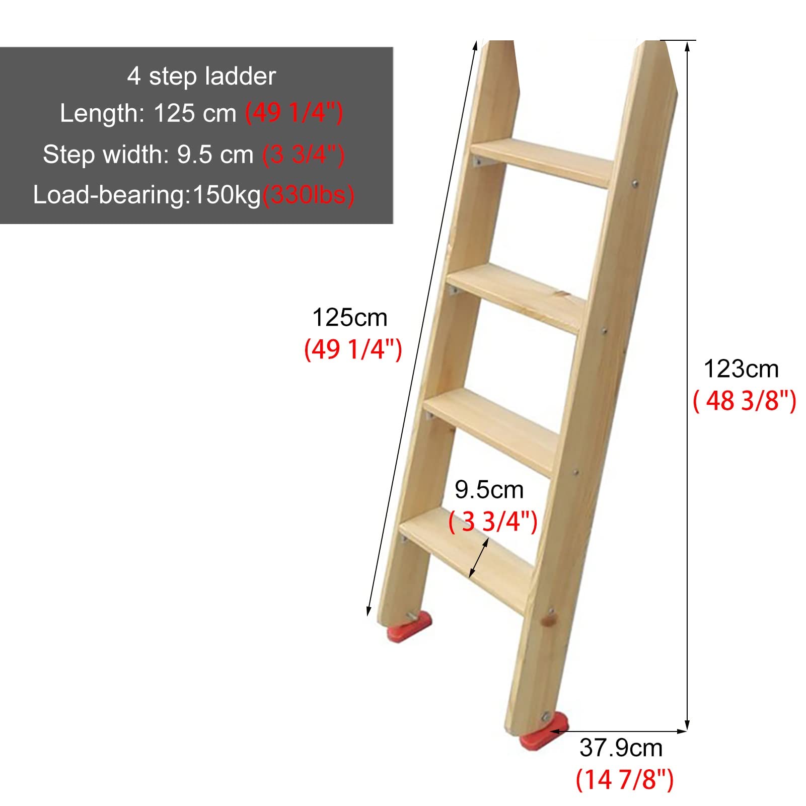 Amazon.co.jp: Wood Home RV二段はしご、滑り止めフットパッド付き