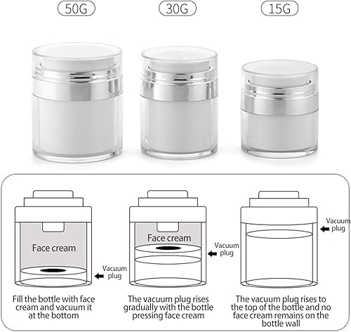Miniatura 4 de Frasco de crema, botella de vacío, crema facial, subembotellado, botella de prensa al vacío, loción, botella de crema lisa, botella cosmética