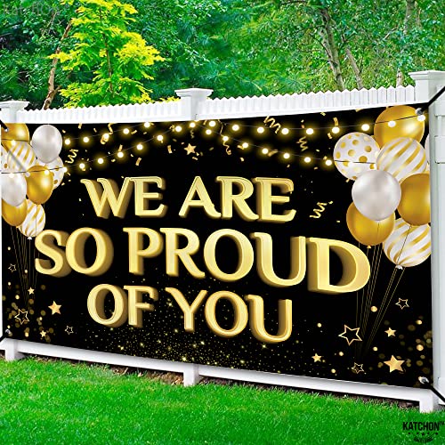 Image of KatchOn, We Are So Proud of You Banner - XtraLarge 72x44 Inch | Graduation Backdrop, Graduation Decorations 2026 | Congratulations Banner, Congratulations Decorations | Grad Party Decorations 2026