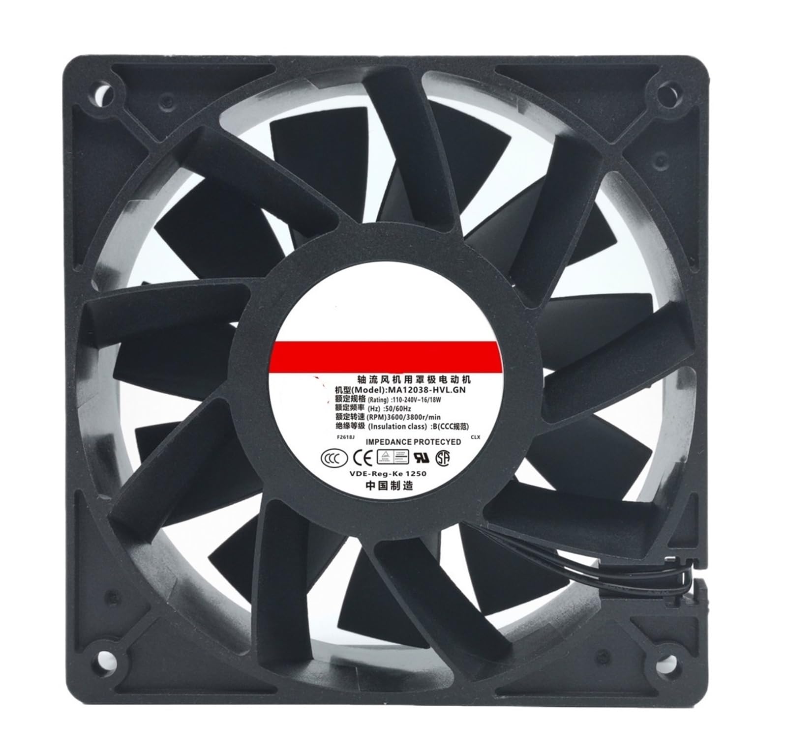 LZIKKGKI Cooling Fan MA12038-HVL.GN 110-240V 16/18W 12CM 12038 120X120X38MM 2-Wire