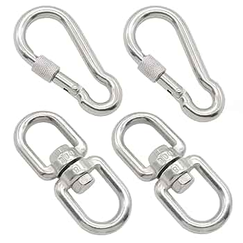 HAN SHENG 8 Pcs M5 Stainless Steel Double Ended Swivel Eye Hook