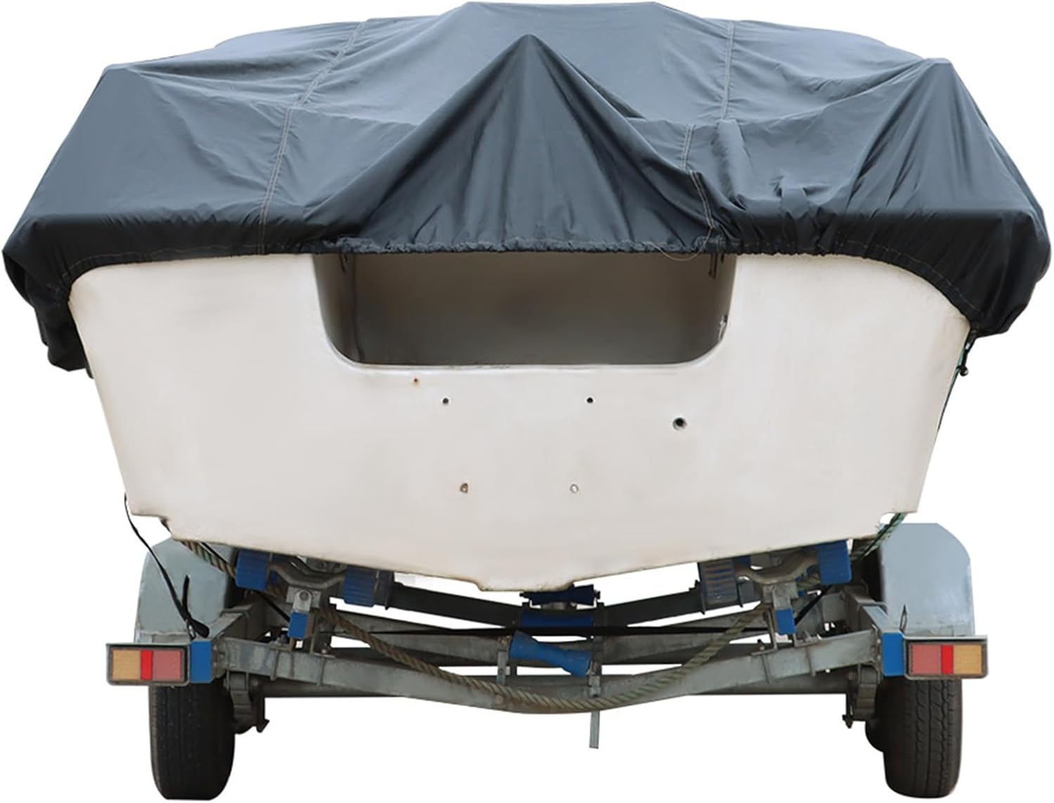 GXYWADY 17-19FT Black Heavy Duty 210D Boat Cover Replacement for Trailerable Fishing Bass V-Hull Tri-Hull Runabouts
