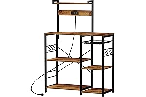 SUPERJARE Bakers Rack with Power Outlet