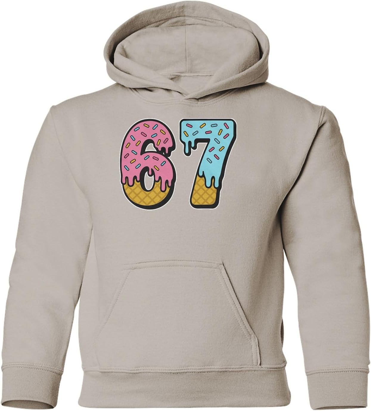 Six Seven 6 7 Viral Meme – Drip Ice Cream 67 Funny Youth Hooded Sweatshirt