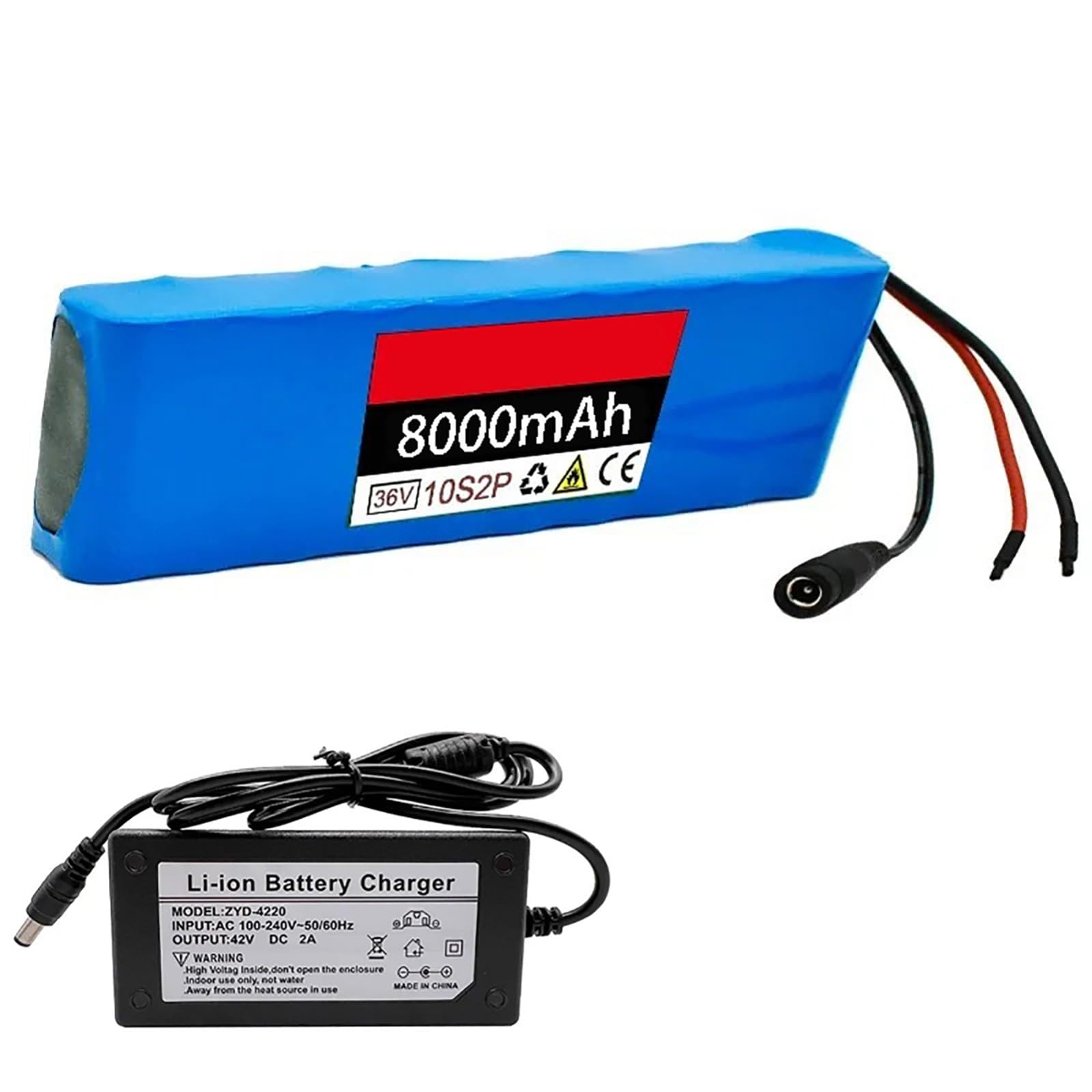 Batterie Lithium Rechargeable 36 V Pour Vélo Électrique, 8 Ah, Avec BMS Et Chargeur Pour Moteur De Vélo Ou Scooter Électrique 36V 8Ah,XT30+JST