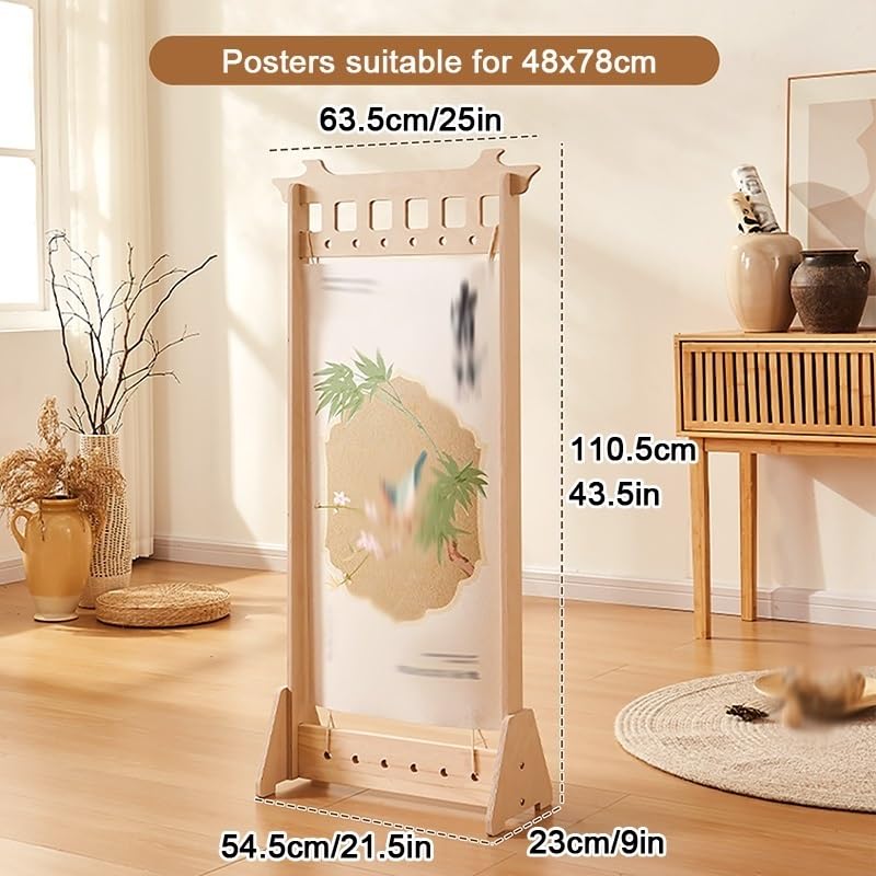 XPLKQXE Soporte Para Carteles Alta Resistencia, Expositor Madera Para Letreros, Soporte Independiente Para Paneles Y Carteles Para Exposiciones(Light brown,21.5x43.5in/5pcs)