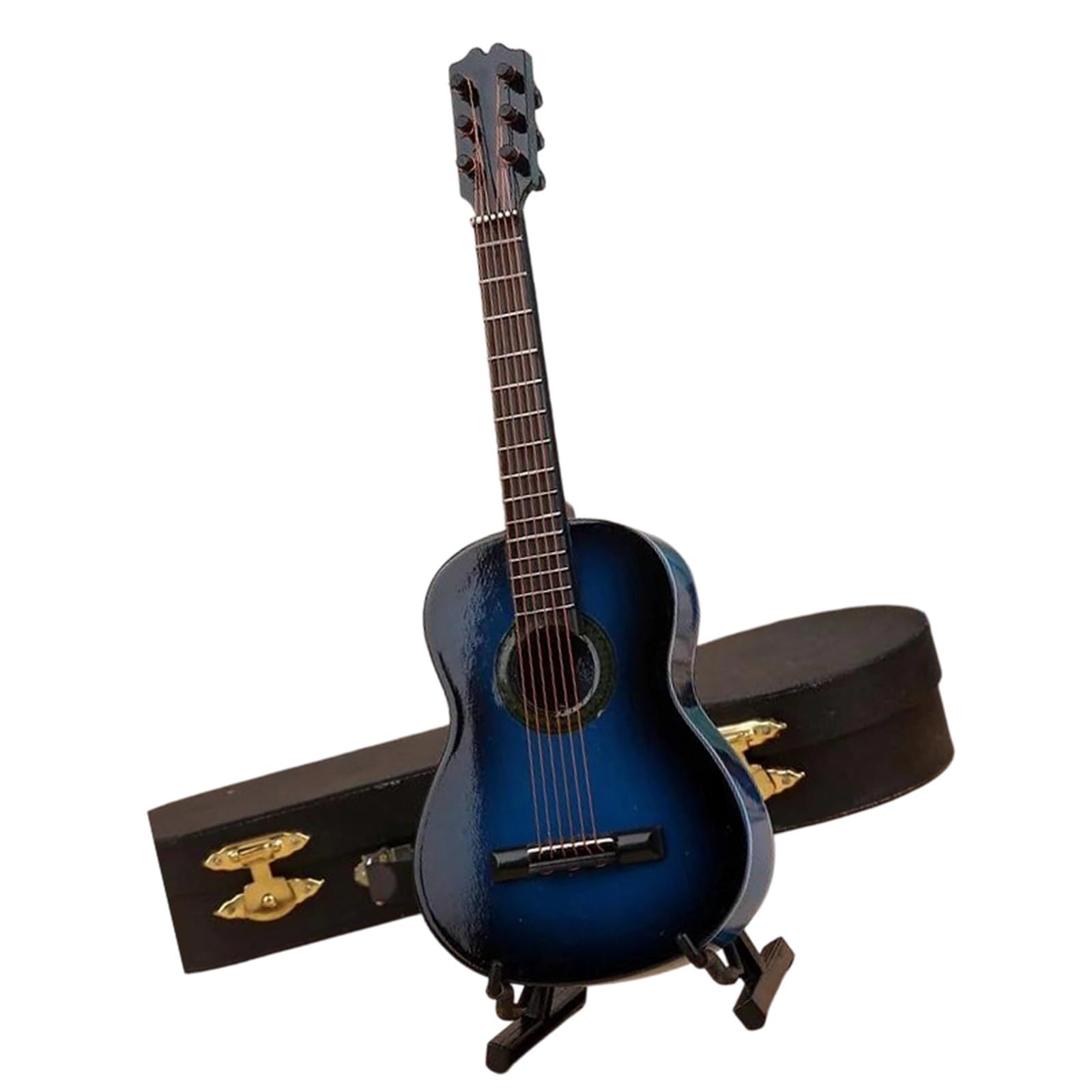 Ozdoby na instrumenty muzyczne Miniaturowy drewniany model gitary instrument muzyczny ozdoby(Blue)