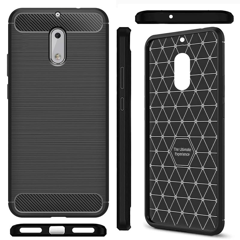 Image of Hybrid Carbon Fiber Back Case for Nokia 6 (Black)