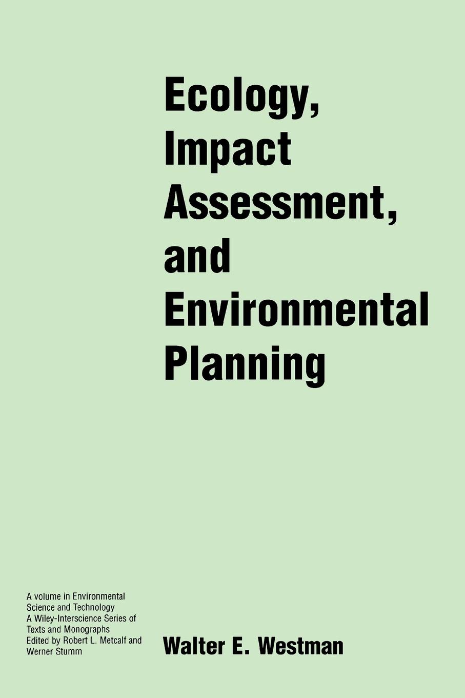 Ecology, Impact Assessment, and Environmental Planning by Wal... - 9780471808954