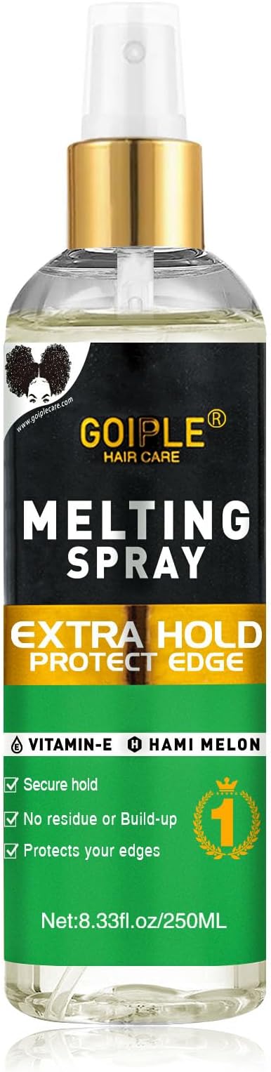 8.33 fl oz Lace Melting and Holding Spray Glue-Less Hair Adhesive for Wigs, Extra Hold Lace Melting Spray Adhesive Wig Spray for Closure Wigs Extensions, Wig Melting Spray Strong Natural Forming Hold