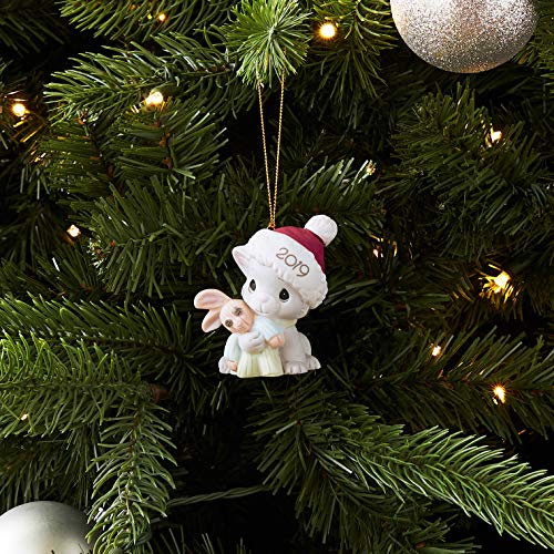 Precious Moments Kitty Cuddles 2019 Dated Bisque Porcelain Cat Christmas 191007 Ornament, One Size, Multi #TOP3