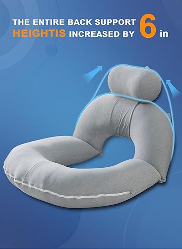 Miniatura 3 de INSEN Almohada de lectura, almohada de respaldo para sentarse en la cama para leer, cuidar y relajarse, almohada de lectura para adultos, madres y