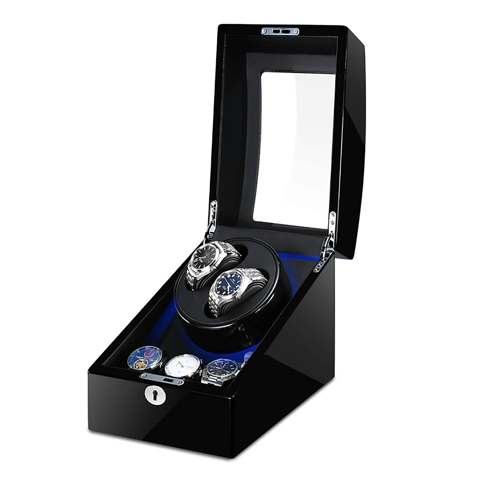 WMYYZYQ Watch Winder Watch Winders 2+3 Mechanical Watch Shaker Silent Motor Watch Automatic Winding Device Watch Winder Rotator Holder Watch Watch Winder,Black Inner Black-A