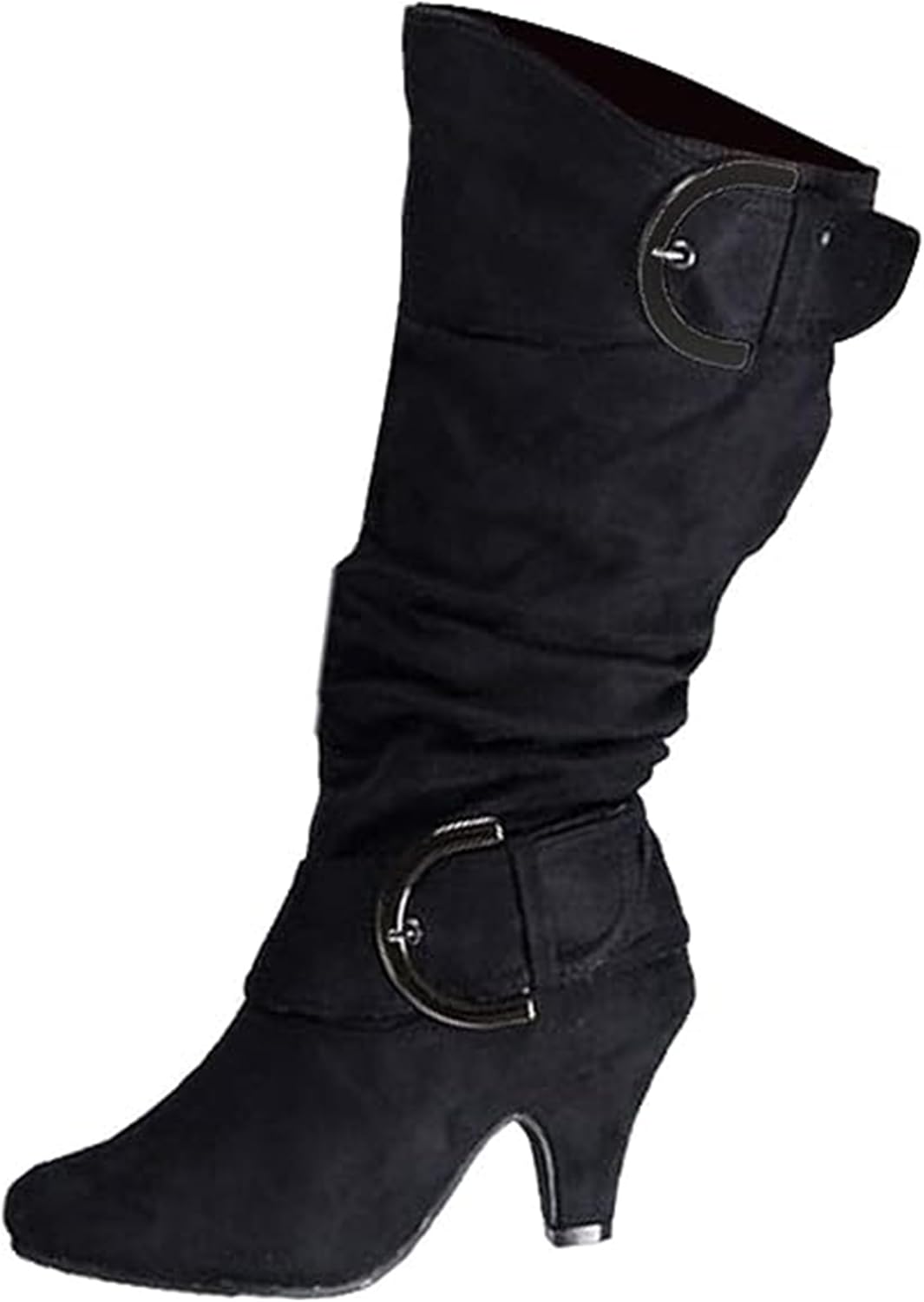 Ladmiple Fall Boots Women Wide Calf Knee High Boots Sexy Cone Heel Zipper Fashion Elegant Slouchy Cowboy Cowgirl Boots