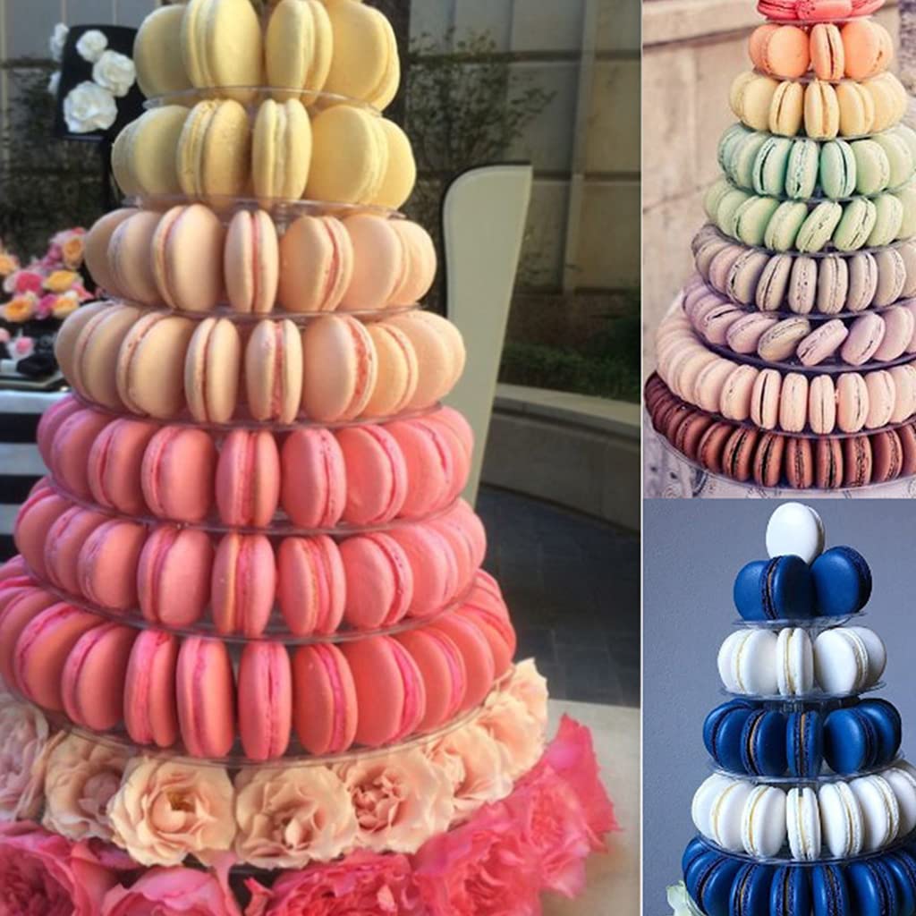 Macaron-Turm-Ständer mit 10 Etagen, rund, Macaron-Turm, Kuchen-Präsentationsregal, Party, Hochzeit, Display-Regal, Cupcake-Teller