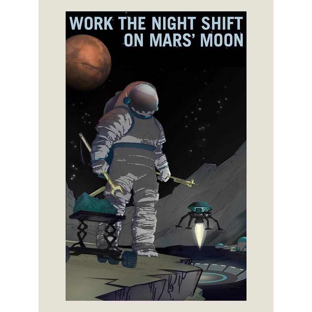 Wee Blue Coo Nasa Space Exploration Job Advert Moon Art Print Poster Wall Decor 12X16 Inch