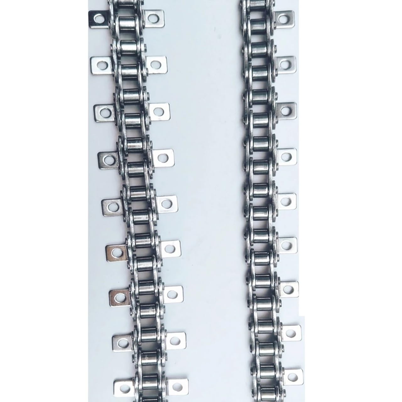 Chaîne de transmission industrielle en acier inoxydable 08B 304 avec double courbure, chaîne à rouleaux pour convoyeur, pas 12,7 mm, 1,5 m (2 Ears 1 trou)