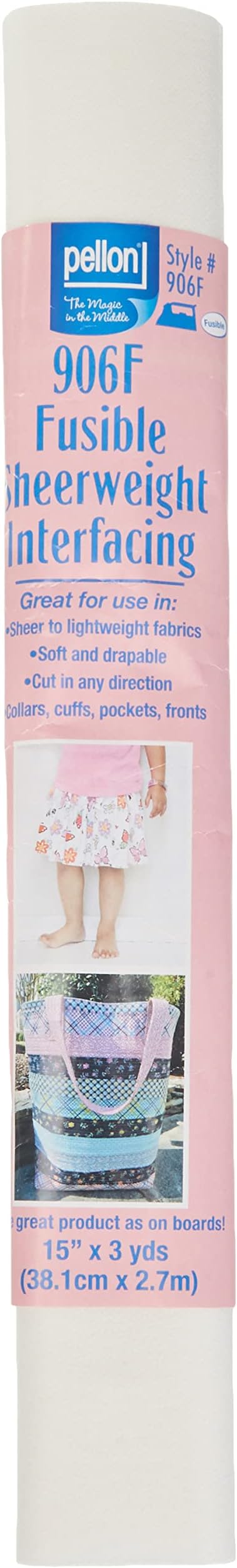 Fusible Sheerweight Interfacing-White 15-inch x 3yd