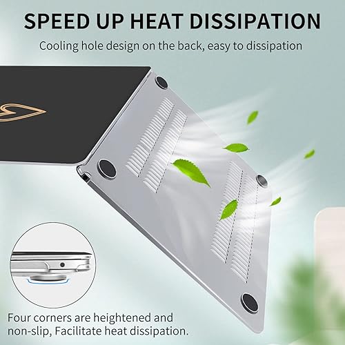 Miniatura 76 de Seorsok Funda compatible con MacBook Air de 15 pulgadas 2023 2024 Release M3 A3114 M2 A2941 con pantalla de retina líquida Touch ID, funda rígida