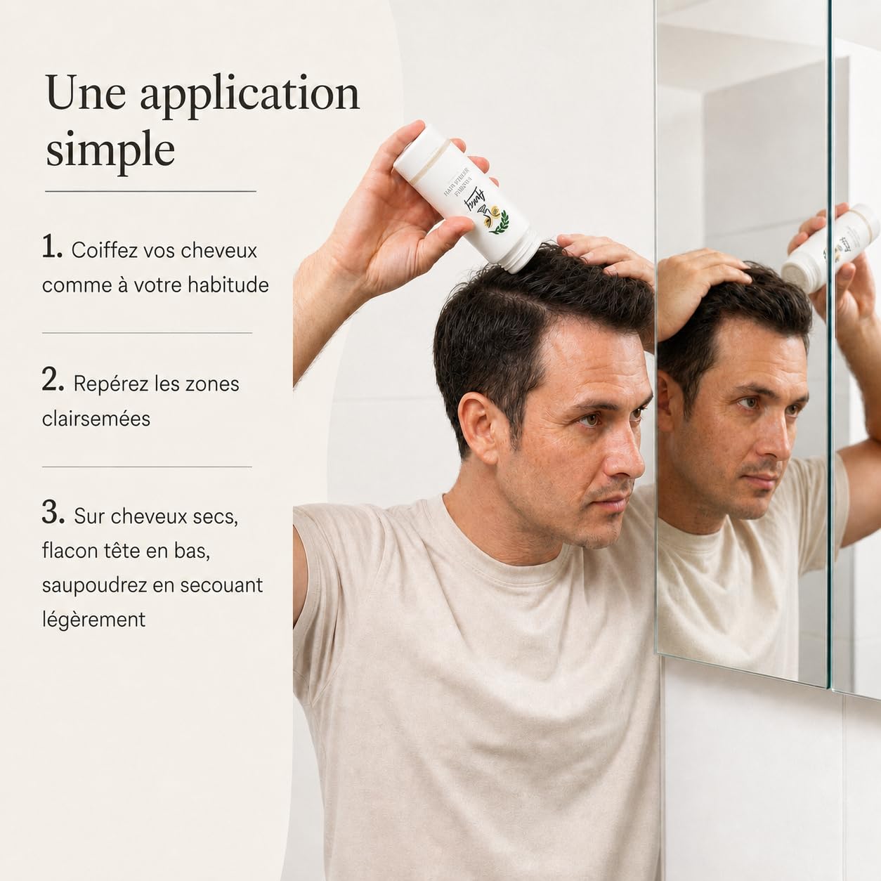 Avey Polvere densificante per capelli – Fibre per capelli naturali di cotone – Cammula le zone sparse – Effetto naturale – 27,5 g (castano medio)