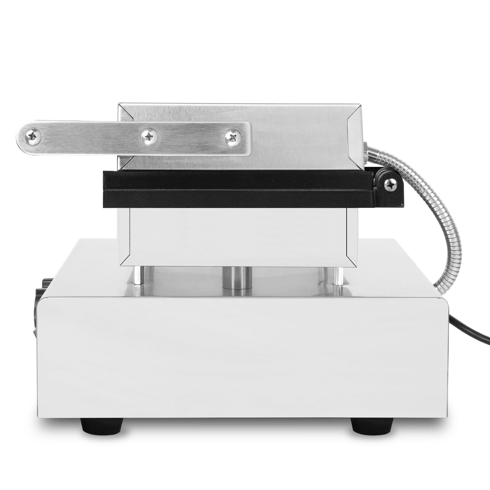 VERTES Macchina per Waffle su Stecco, 6 Waffle alla Volta, 120 pezzi/h, Regolabile 0-300°C, Antiaderente, Piastra in Ghisa con Corpo in Acciaio Inox, Waffle Maker 1550 W, Timer, Manico Termoresistente